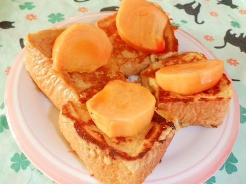 簡単♪柿ときな粉豆乳のフレンチトースト